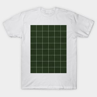 Large Grid Pattern - Deep Green T-Shirt